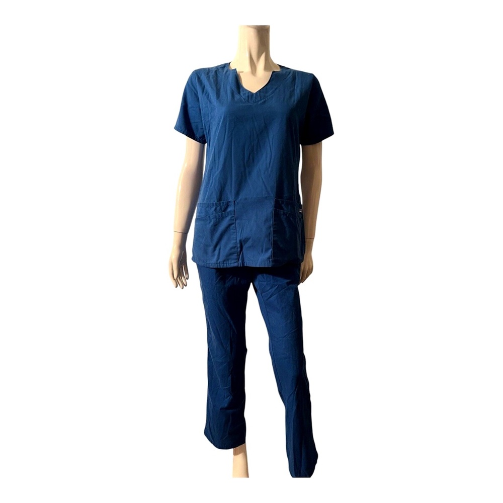 New BUTTER-SOFT Scrub Set Blue XS 4 pocket Scallop Neck 4-Pocket Elastic Waist